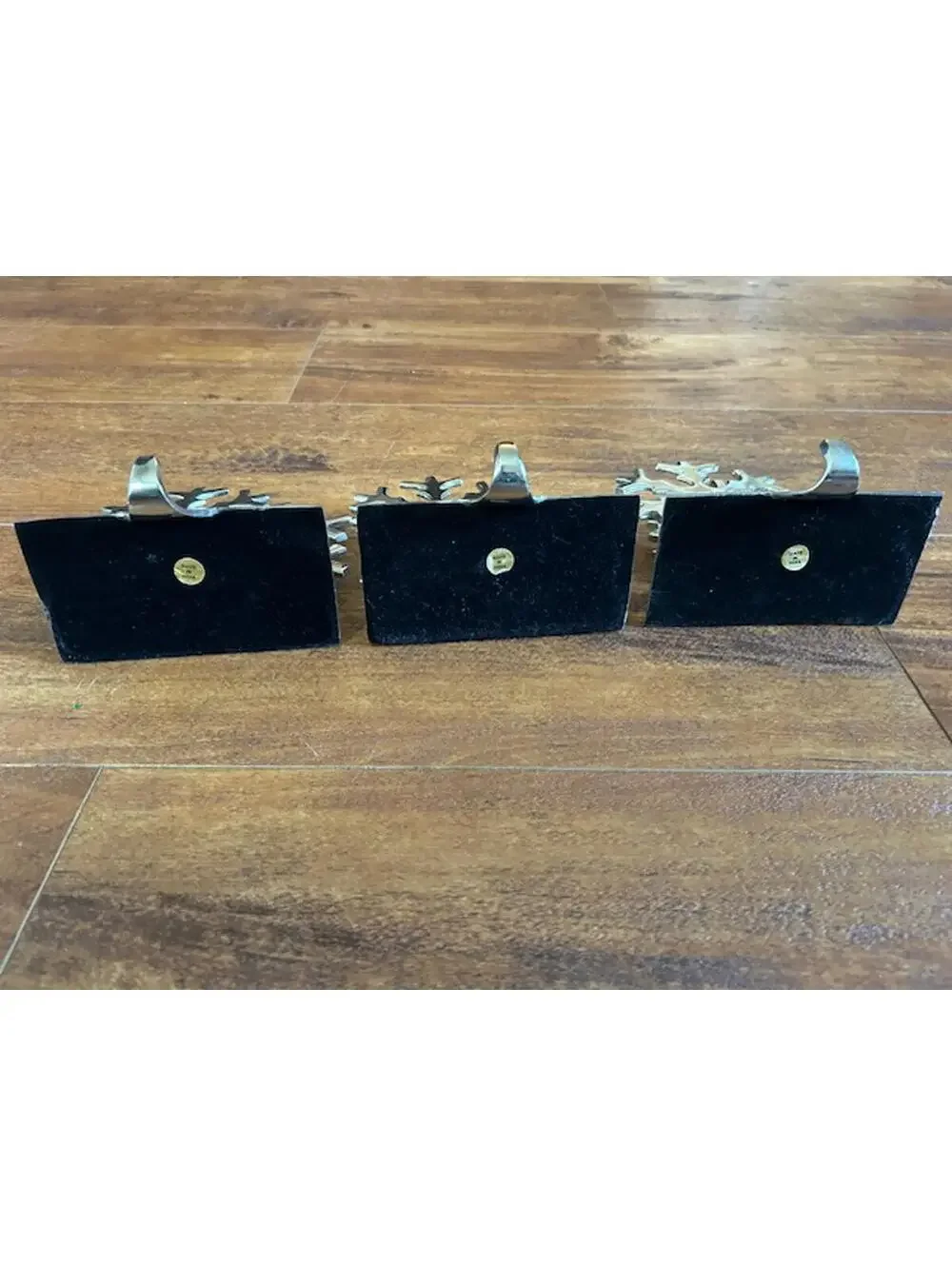 Set of 3 Silver Snowflake Stocking Holders Made in India